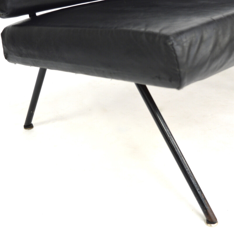 Vintage-Sofa Modell 32 schwarz von Florence Knoll - 1950