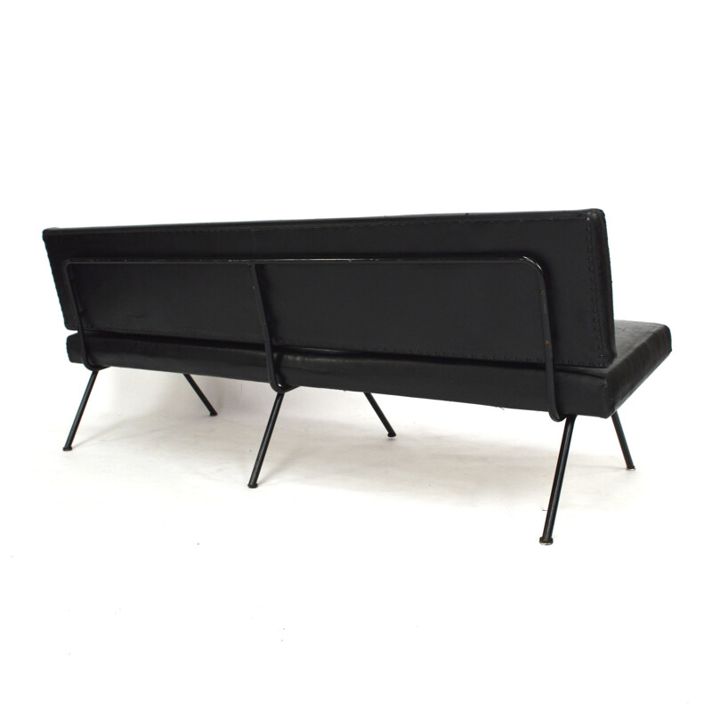 Vintage model 32 black sofa by Florence Knoll - 1950s