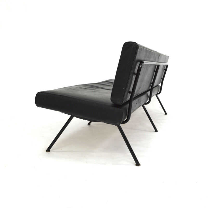 Vintage model 32 black sofa by Florence Knoll - 1950s