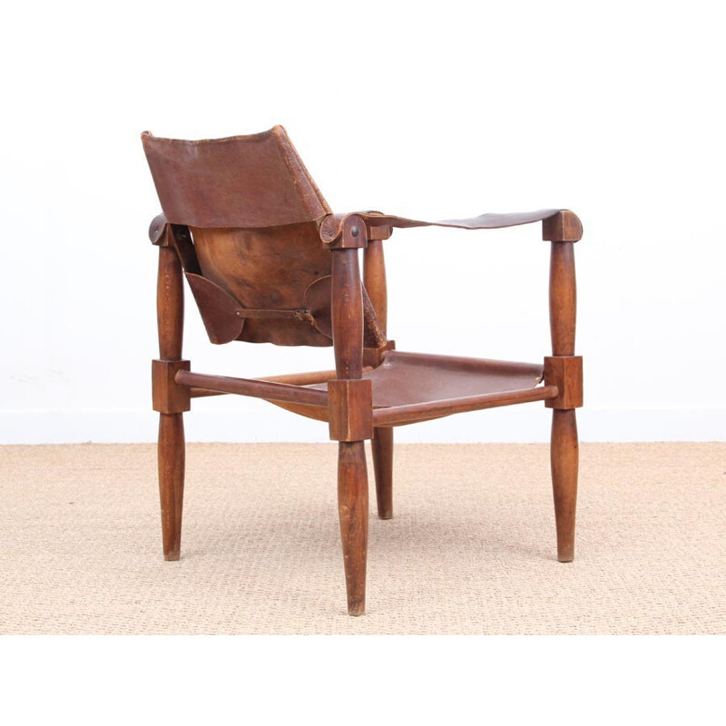 Pareja de sillones de madera de haya Safari - 1940