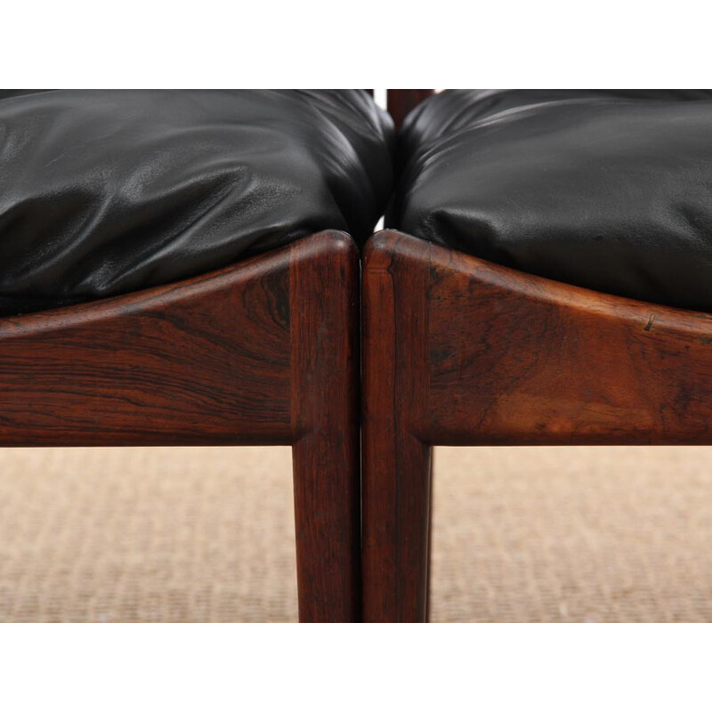 Modular Modus 2-seater Rio rosewood bench - 1960s