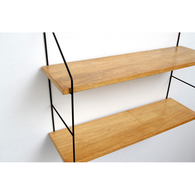 Vintage german wall shelve in ash wood - 1950s