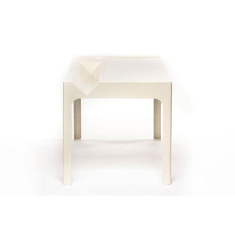 Vintage white fiberglass Oozo desk by Marc Berthier - 1960s