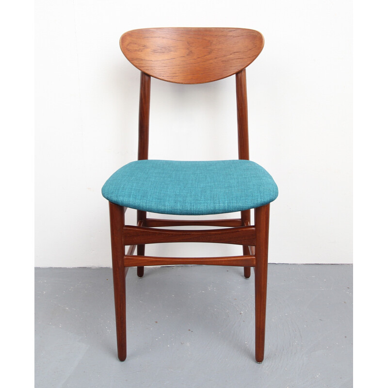 Suite de 4 chaises vintage scandinave en teck - 1950