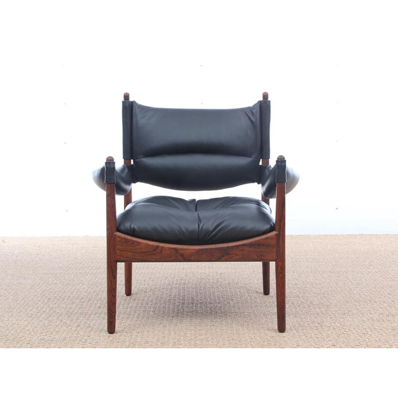 Vintage scandinavian armchair and footrest Modus model by Kristian Solmer Vedel- 1960s