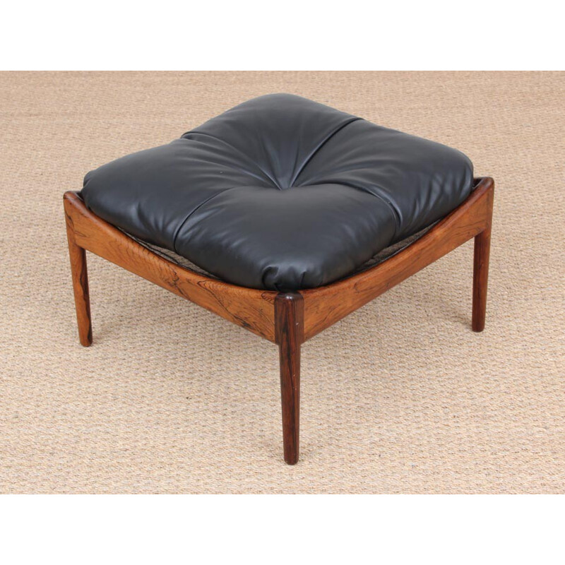 Vintage scandinavian armchair and footrest Modus model by Kristian Solmer Vedel- 1960s