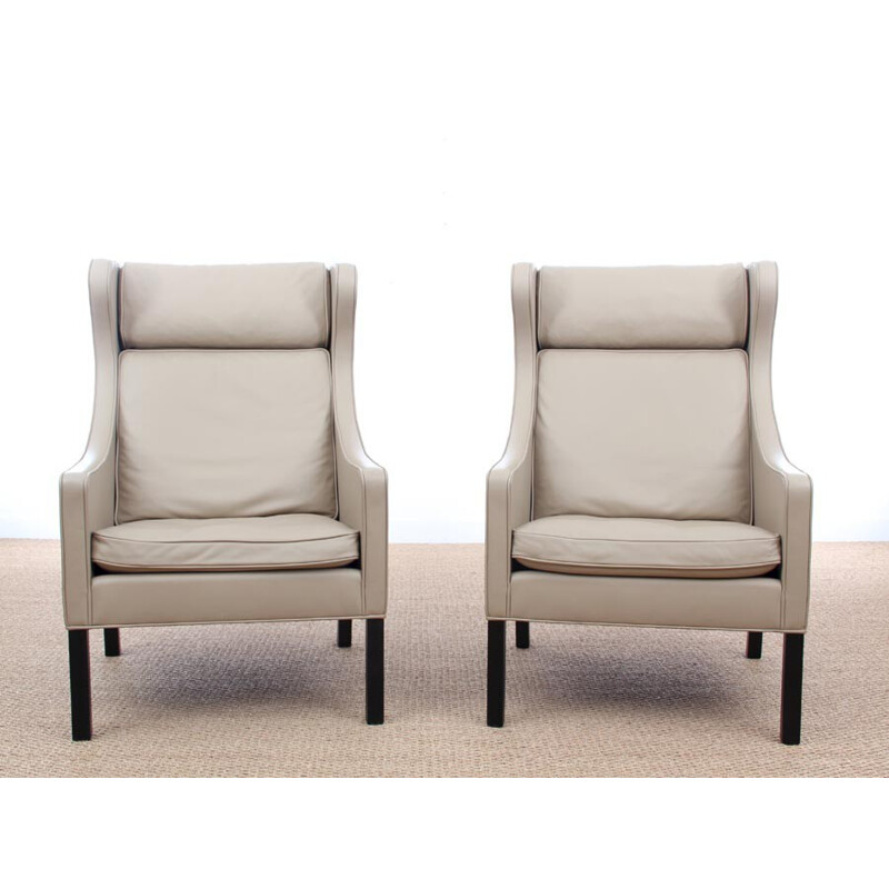 Pair of vintage Wing Chair 2204 by Borge Mogensen for Fredericia Furniture - 2000s