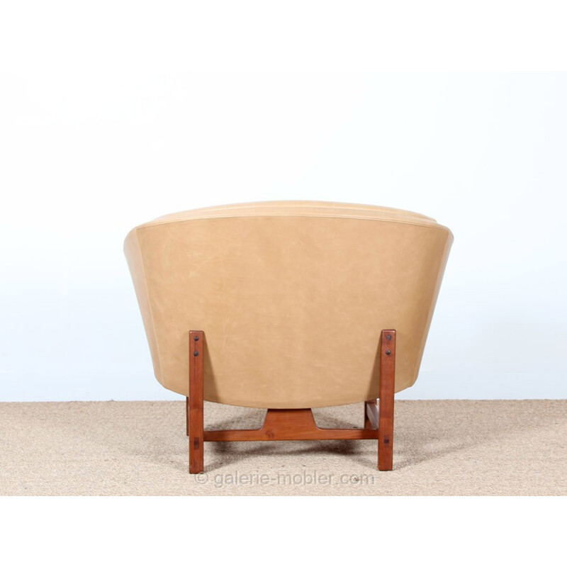 Scandinavian Corona leather armchair - 1950s