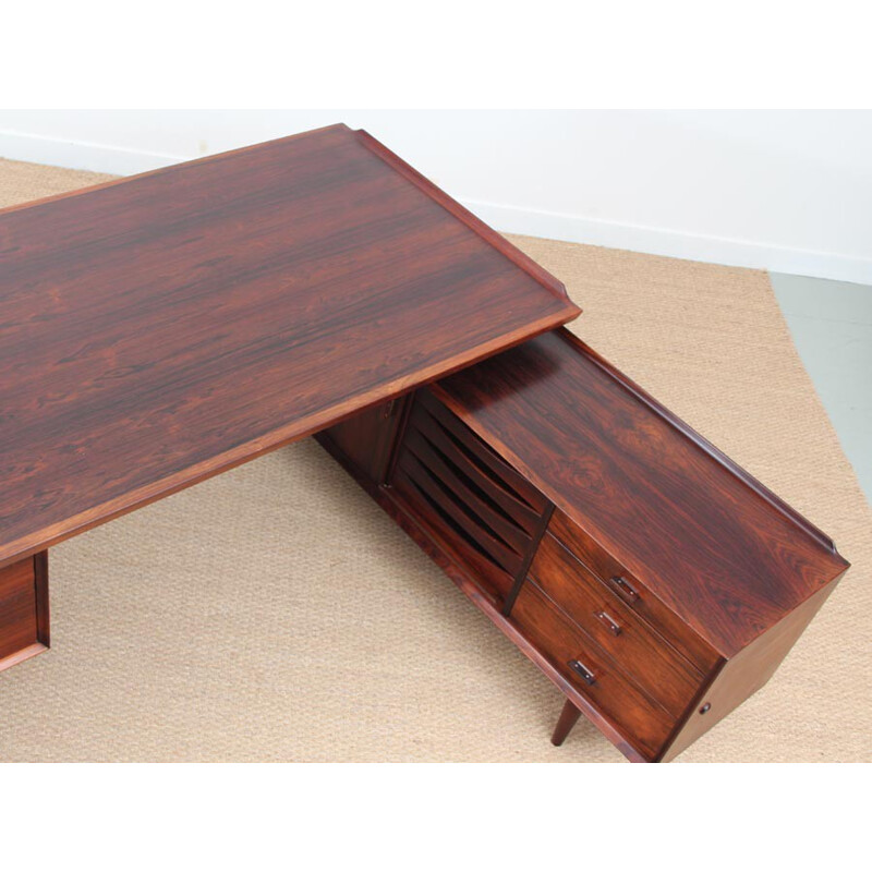 Large Rio Rosewood Executive Desk 208 Model by Arne Vodder - 1970s