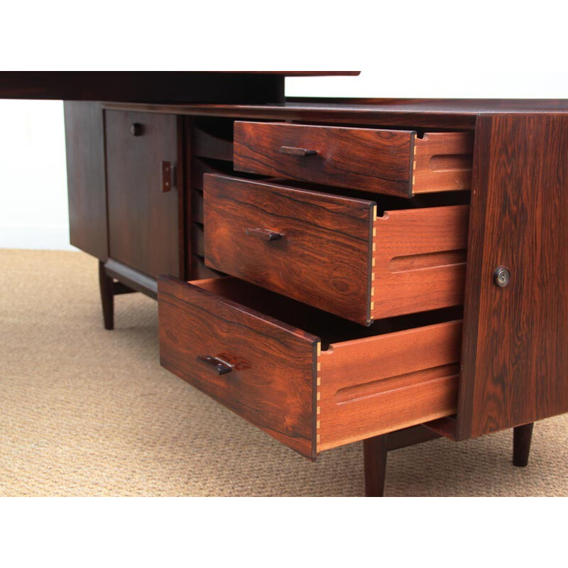 Large Rio Rosewood Executive Desk 208 Model by Arne Vodder - 1970s