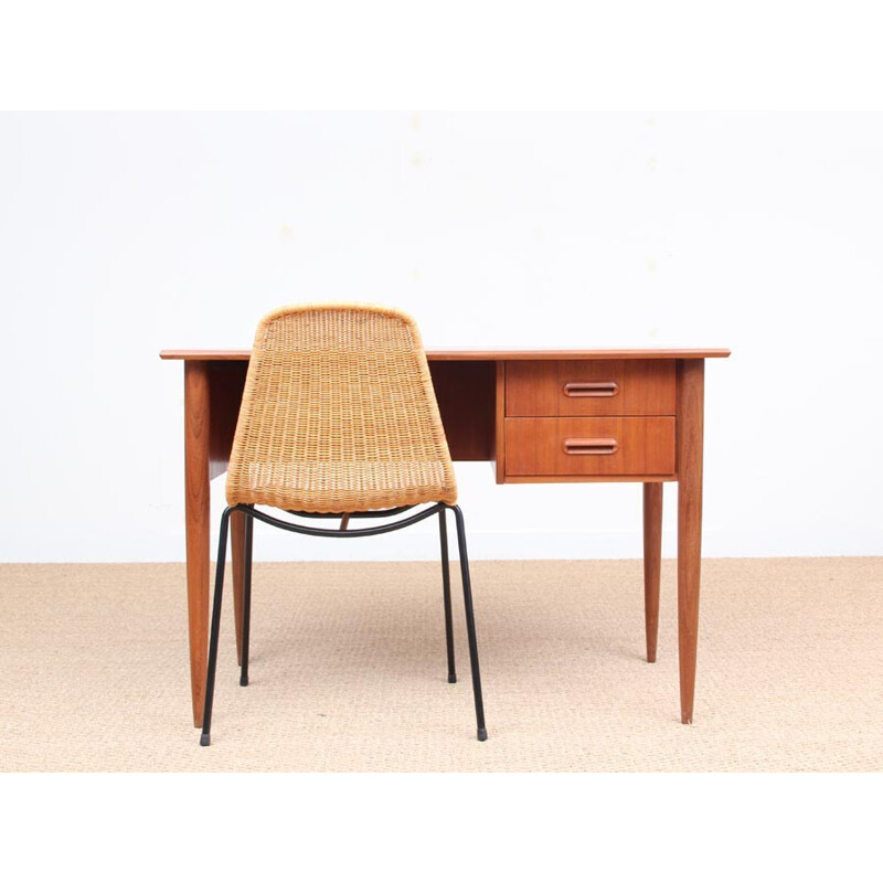 Small Scandinavian Teak Desk with 2 drawers - 1950s