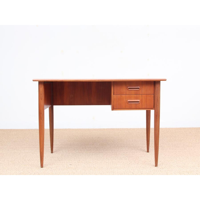 Small Scandinavian Teak Desk with 2 drawers - 1950s