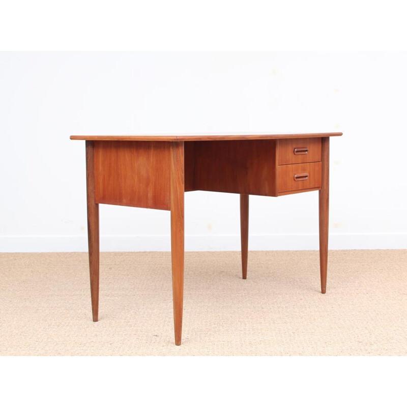 Small Scandinavian Teak Desk with 2 drawers - 1950s