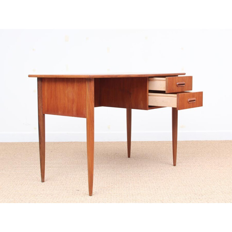 Small Scandinavian Teak Desk with 2 drawers - 1950s