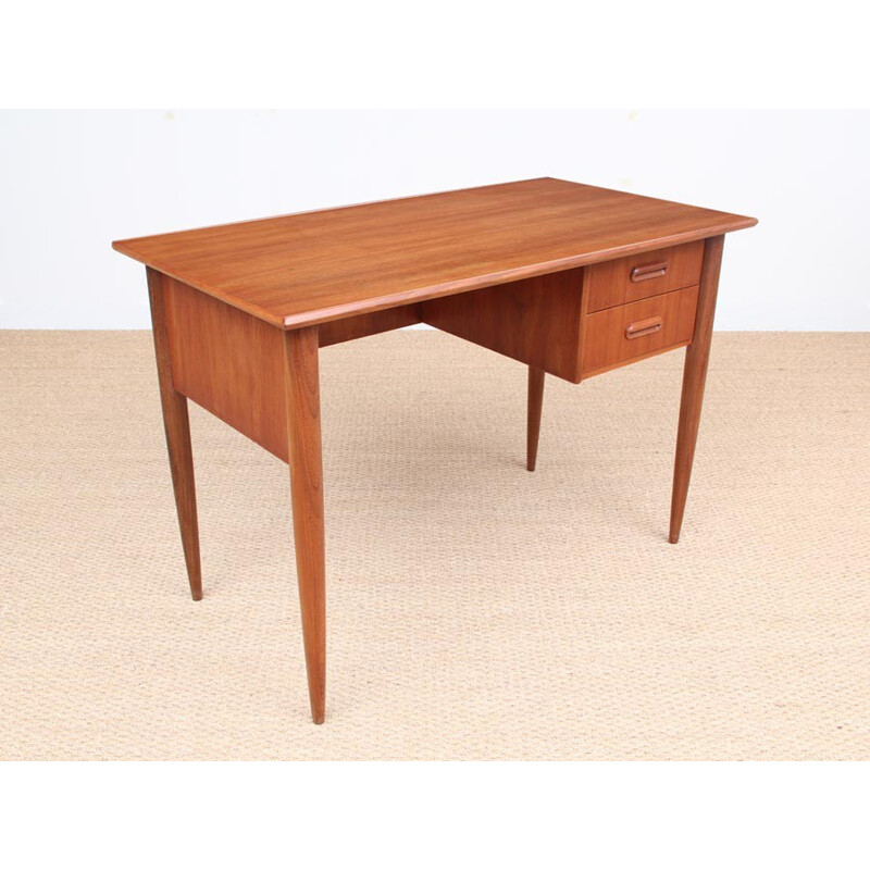Small Scandinavian Teak Desk with 2 drawers - 1950s