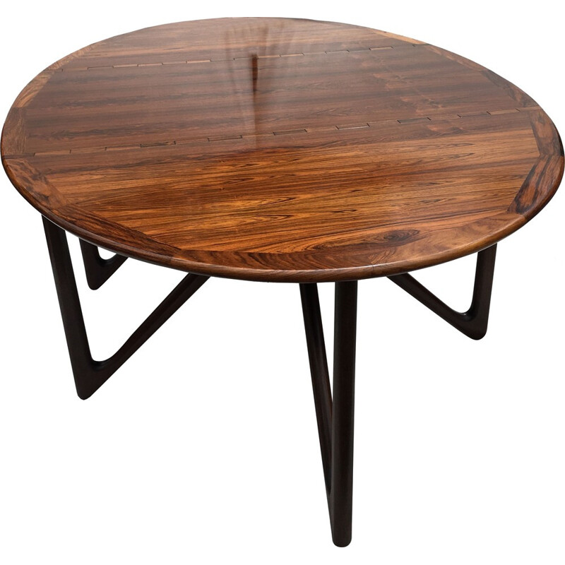 Oval rosewood dining table by Kurt Ostervig - 1960s