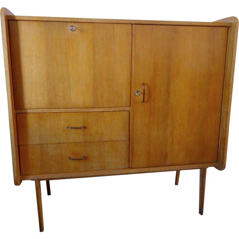 French vintage secretary with compass legs - 1950s