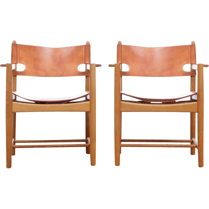 Paire de fauteuils vintage scandinaves de Borge Mogensen - 1950