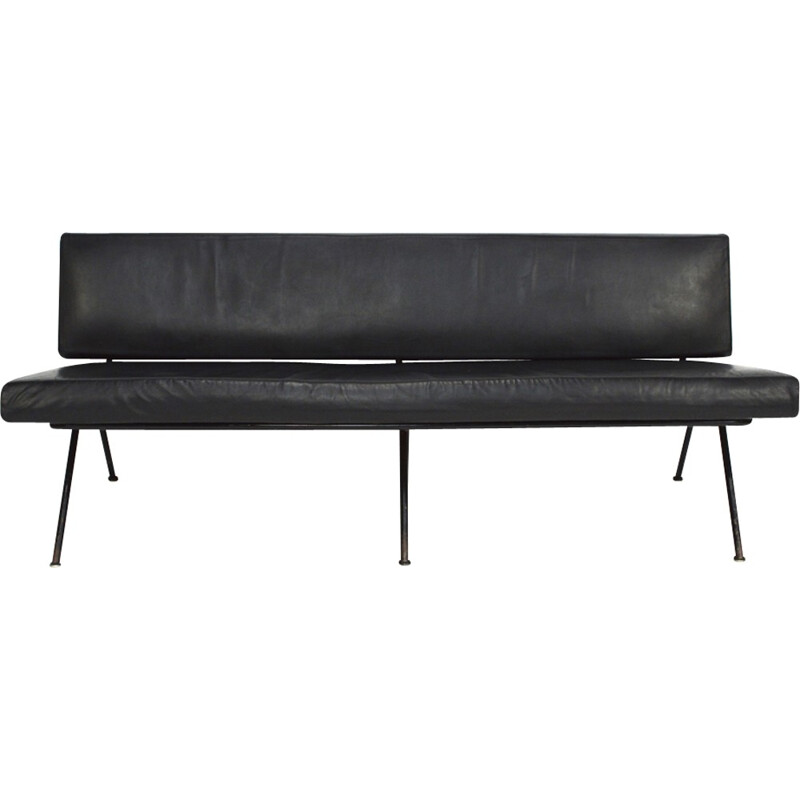 Vintage model 32 black sofa by Florence Knoll - 1950s