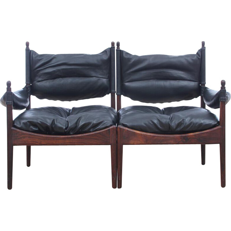 Modular Modus 2-seater Rio rosewood bench - 1960s