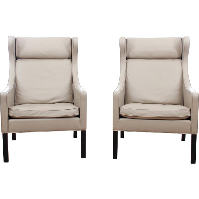 Pair of vintage Wing Chair 2204 by Borge Mogensen for Fredericia Furniture - 2000s