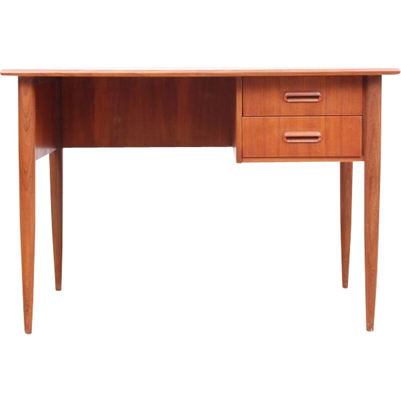 Small Scandinavian Teak Desk with 2 drawers - 1950s