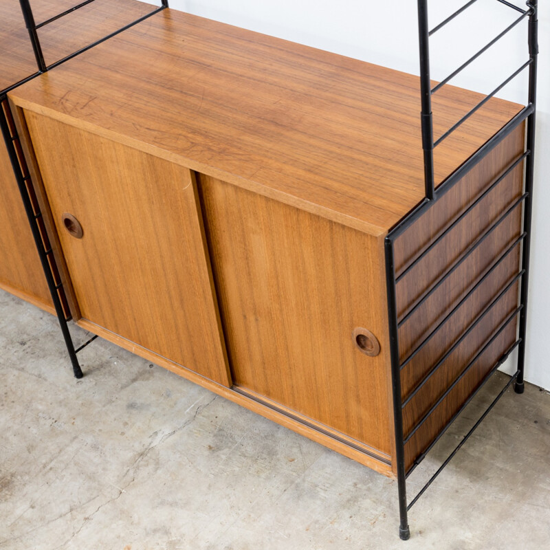 WHB wall unit metal teak three cabinets - 1960s