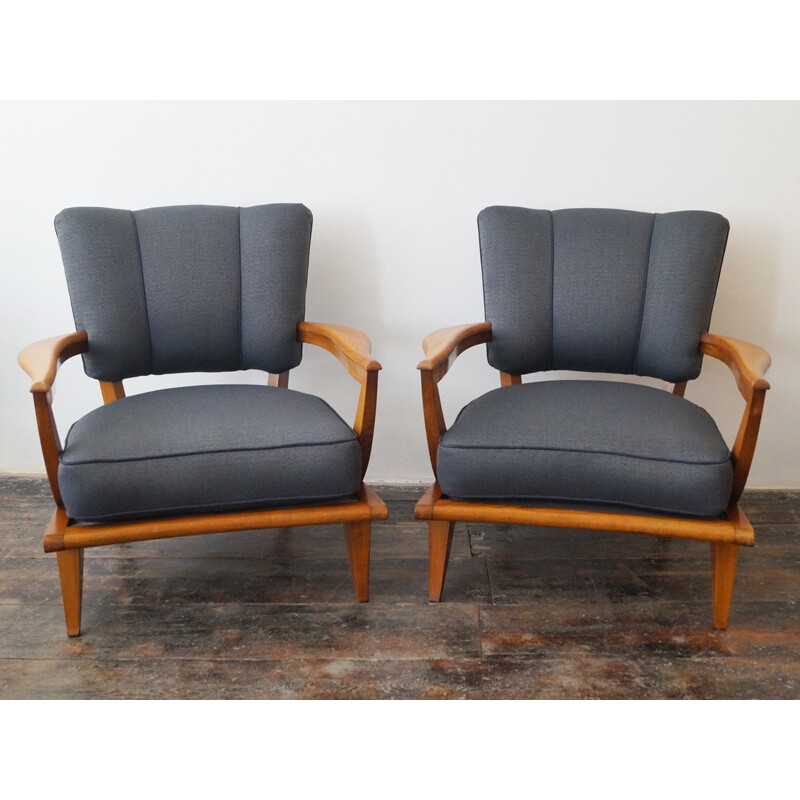 Pair of armchairs Model SK250 by Etienne Henri Martin - 1940s