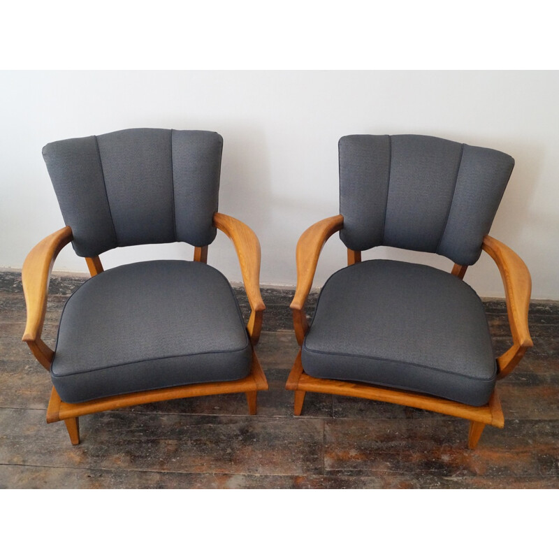 Pair of armchairs Model SK250 by Etienne Henri Martin - 1940s