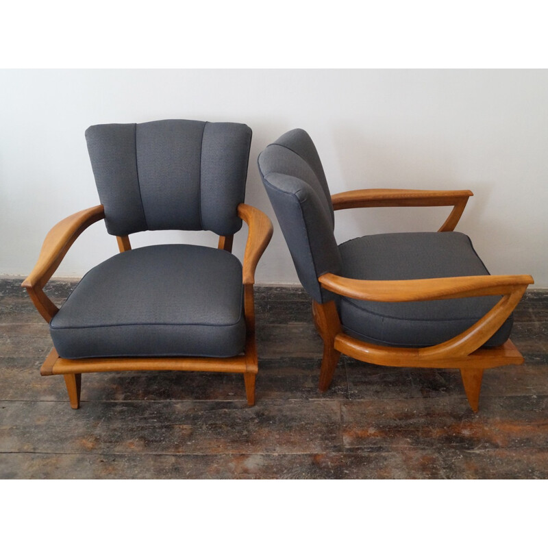 Pair of armchairs Model SK250 by Etienne Henri Martin - 1940s
