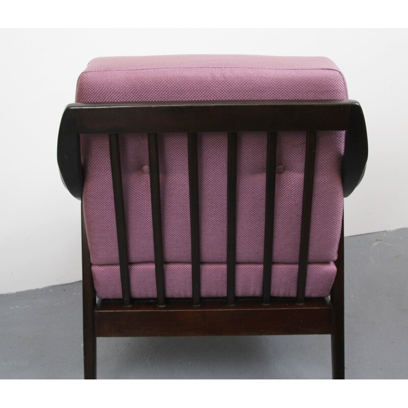 Vintage-Sessel aus braunem Massivholz, Deutschland 1950