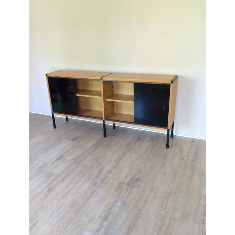 Sideboard in oak and glass, ARP - 1950s