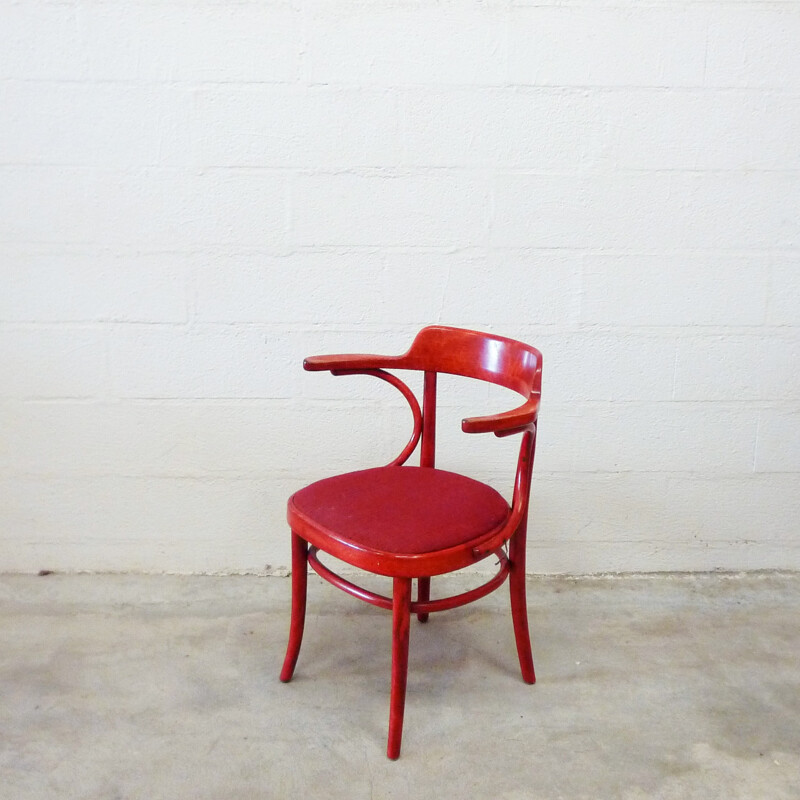 Vintage german armchair in turned beech - 1960s