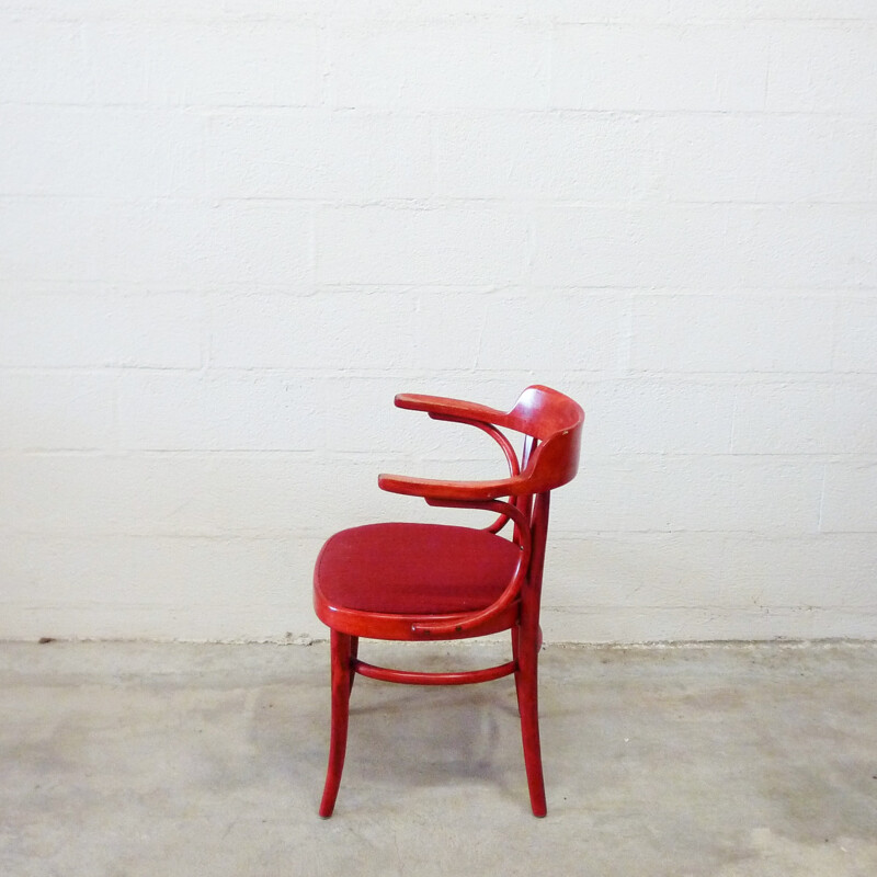 Vintage german armchair in turned beech - 1960s