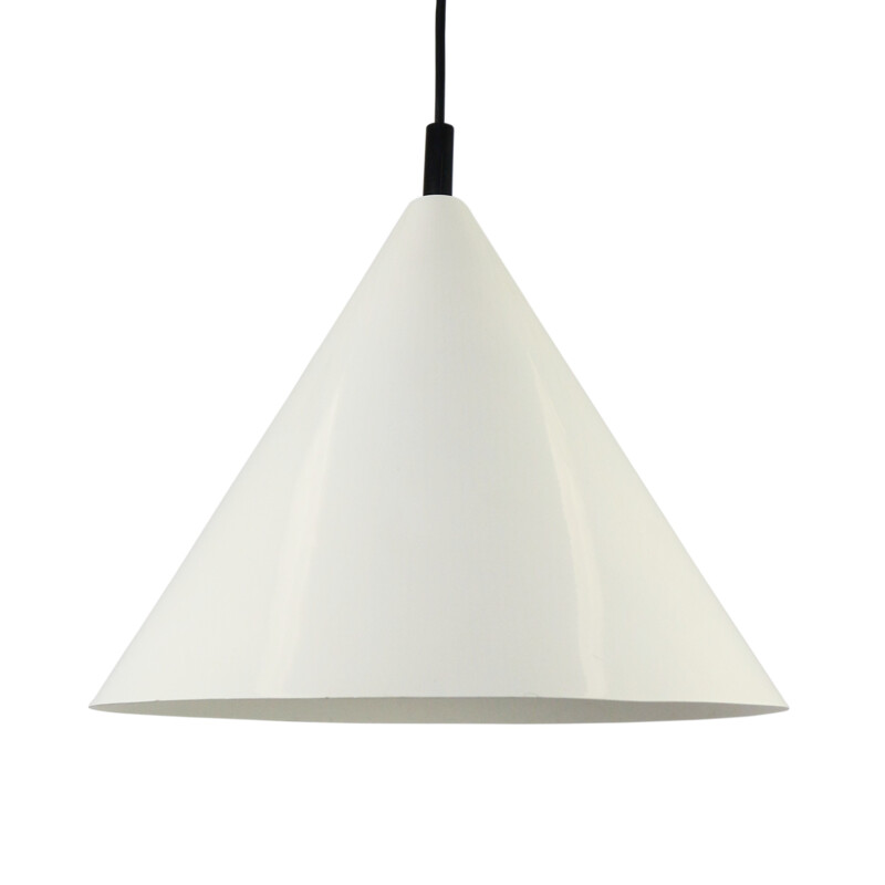 White Philips NPS 86 cone pendant light - 1960s