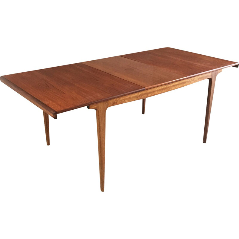 Vintage Scandinavian teak extendable dining table - 1970s