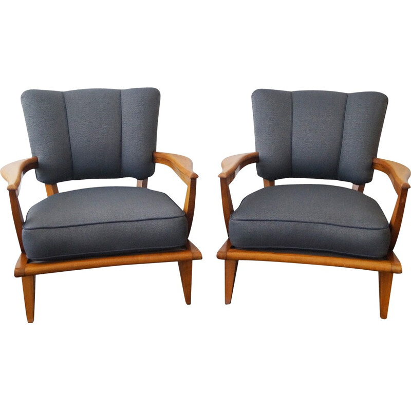 Pair of armchairs Model SK250 by Etienne Henri Martin - 1940s