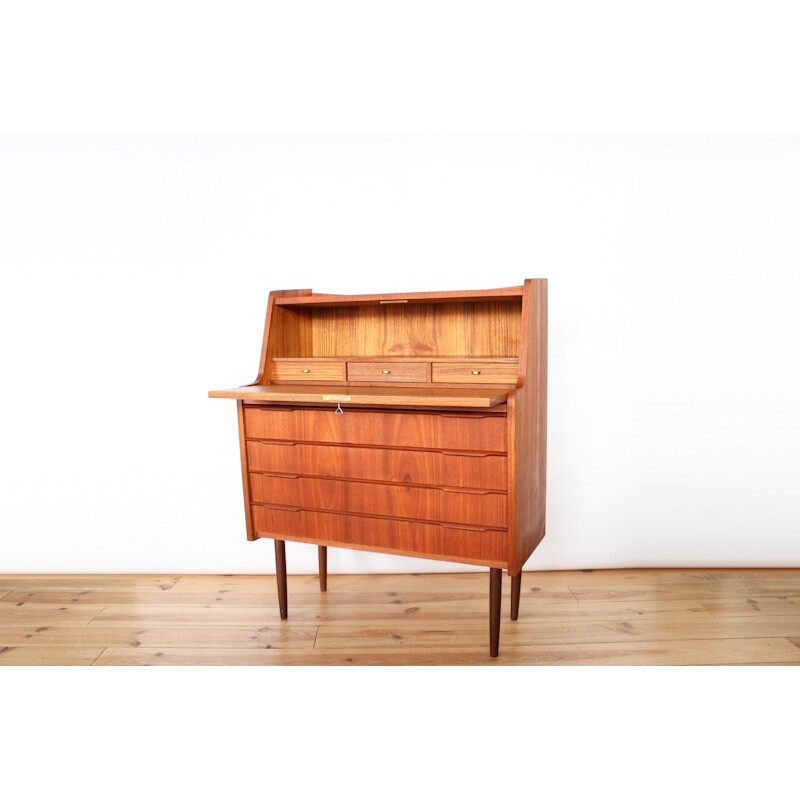 Vintage teak secretary, 4 drawers - 1960s