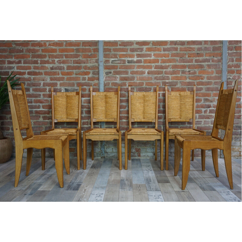 Set of 6 Chairs vintage by Guillerme and Chambron for votre maison - 1950s