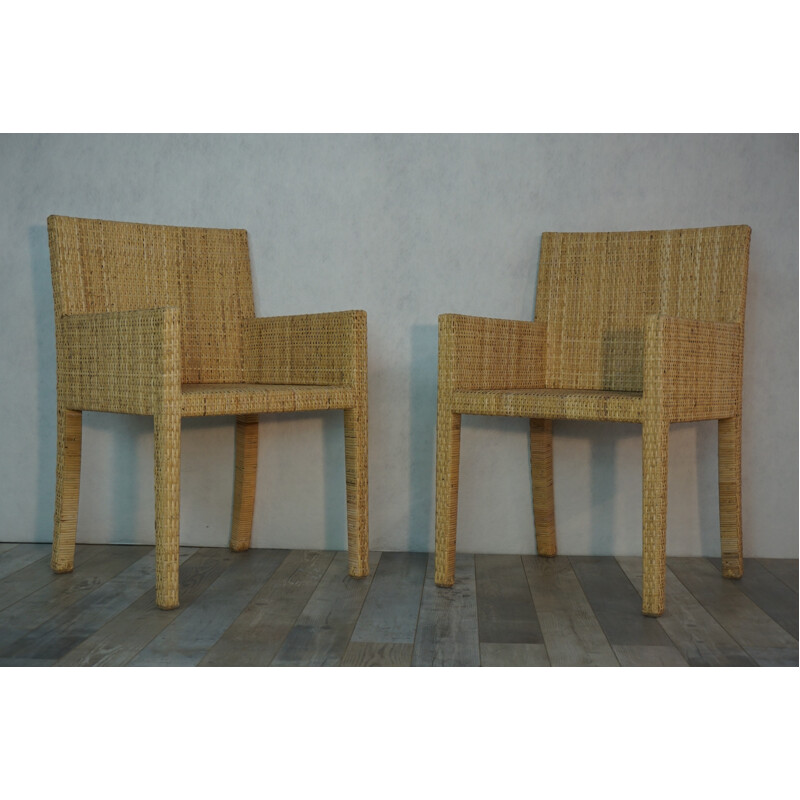 Pair of "Bridge Rattan" armchairs by JM Frank and Adolphe Chanes, International - 1935