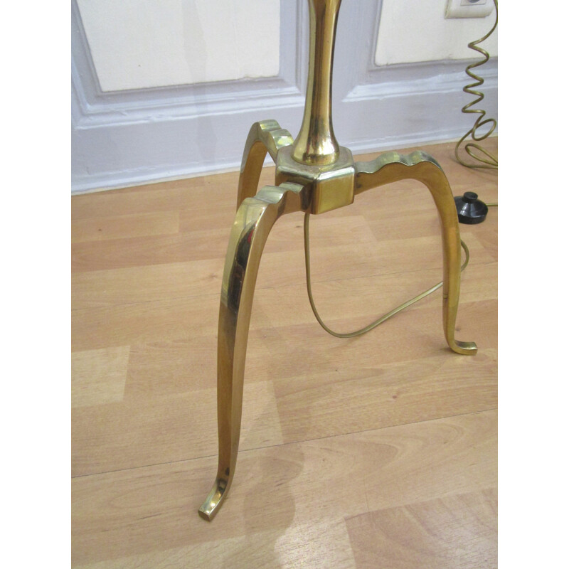Vintage solid brass tripod lamp - 1960s