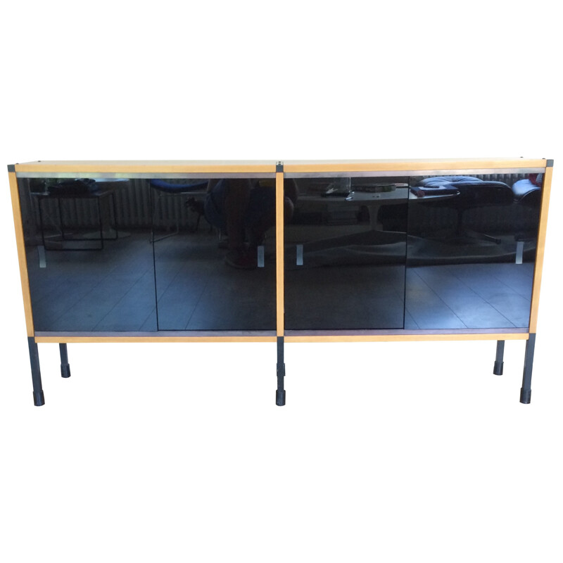 Sideboard in oak and glass, ARP - 1950s