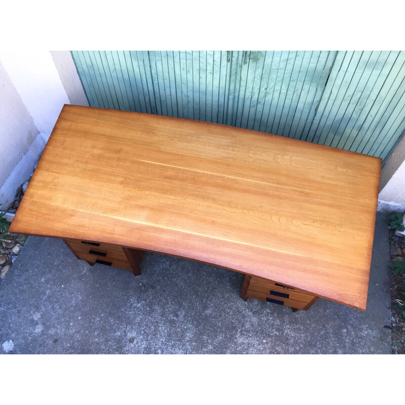 Oak vintage desk by Maurice Pré - 1950s