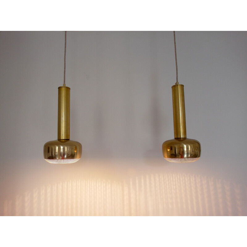 Pair of Guldpendel pendant Lamps by Vilhelm Lauritzen for Louis Poulsen, Denmark - 1955