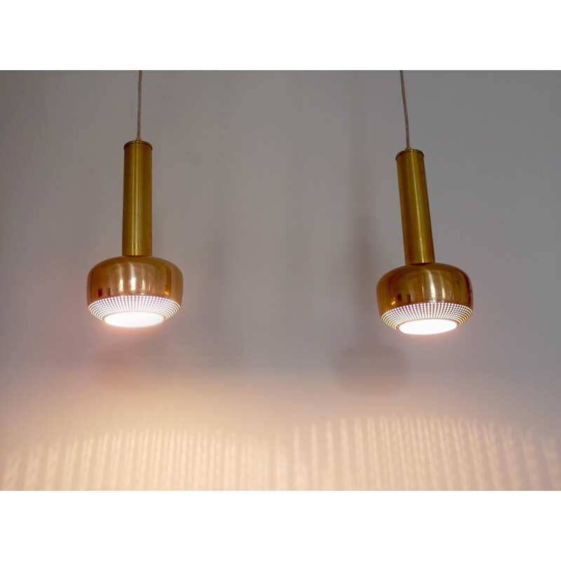 Pair of Guldpendel pendant Lamps by Vilhelm Lauritzen for Louis Poulsen, Denmark - 1955