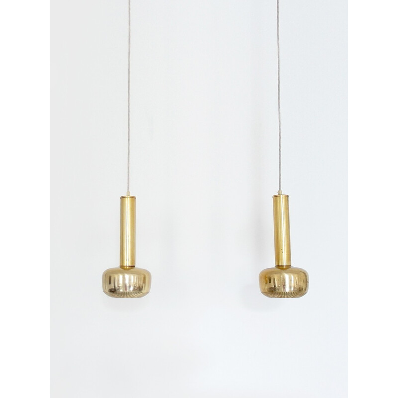 Pair of Guldpendel pendant Lamps by Vilhelm Lauritzen for Louis Poulsen, Denmark - 1955