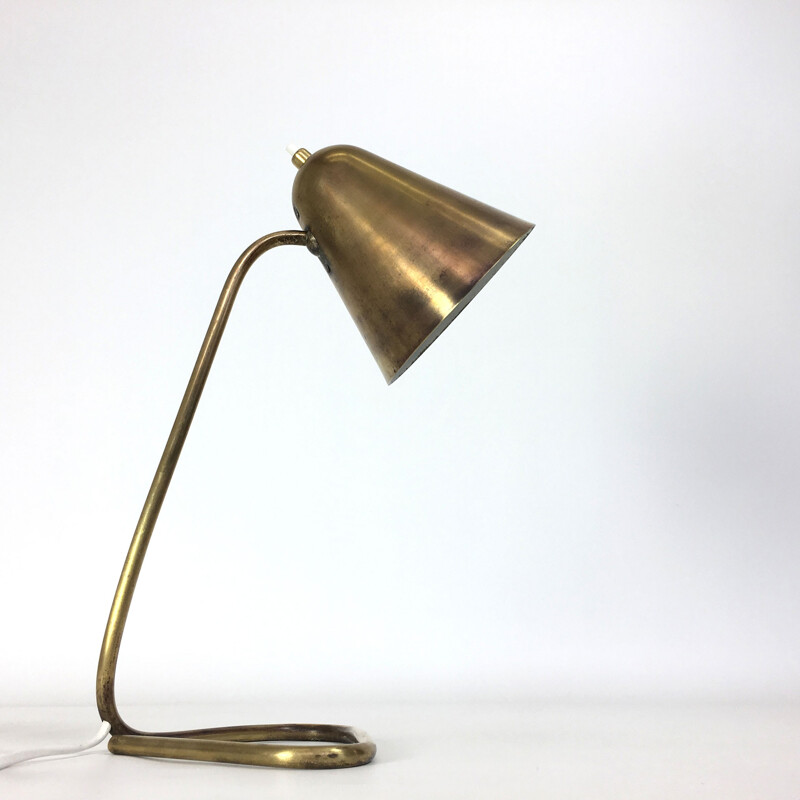 Vintage french table lamp made of brass - 1950s