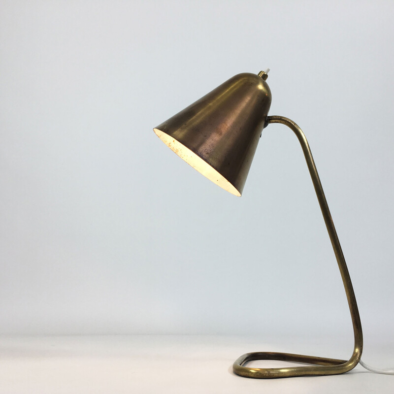 Lampe de table française vintage en laiton - 1950