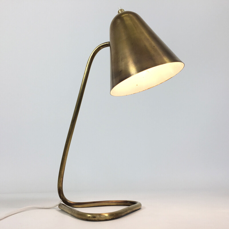Lampe de table française vintage en laiton - 1950