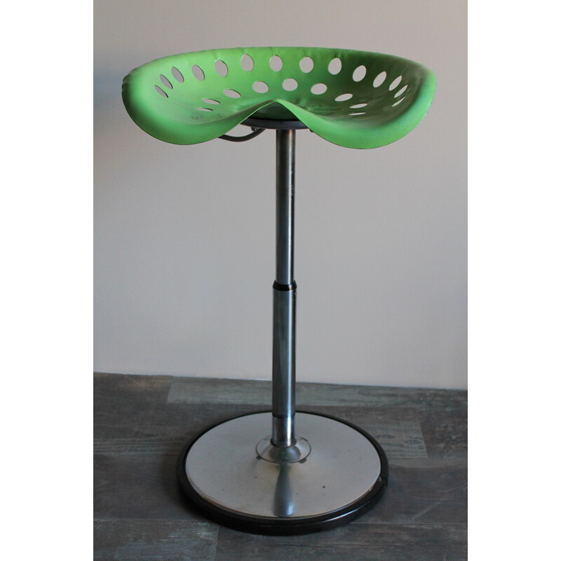 Vintage green stool Mirima by E.Fermigier & J.P Broc - 1970s
